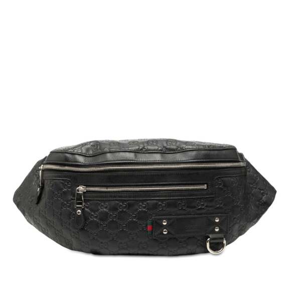GUCCI Black Leather Hobo Bag